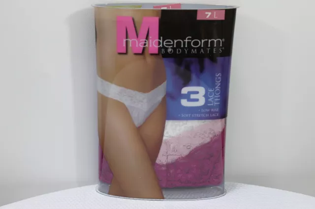 3 PACK  Women's Underwear MAIDENFORM LACE Low Rise THONG PANTY Size Large