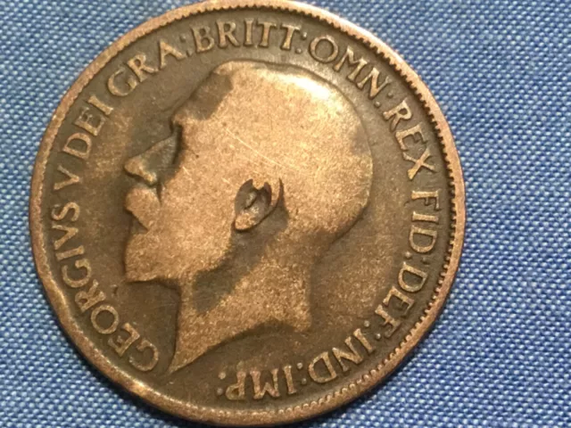 1917 George V British Halfpenny 1/2p