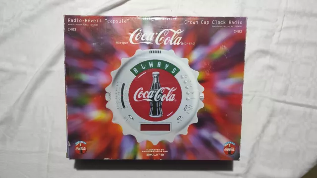 Always Coca Cola Crown Cap Clock Radio Ufficiale Pubblicitario Akura C403 Merch