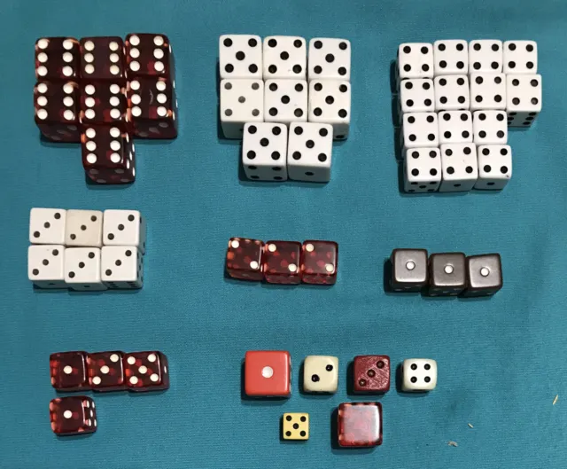 Lot of 51 Dice of 13 Different Types