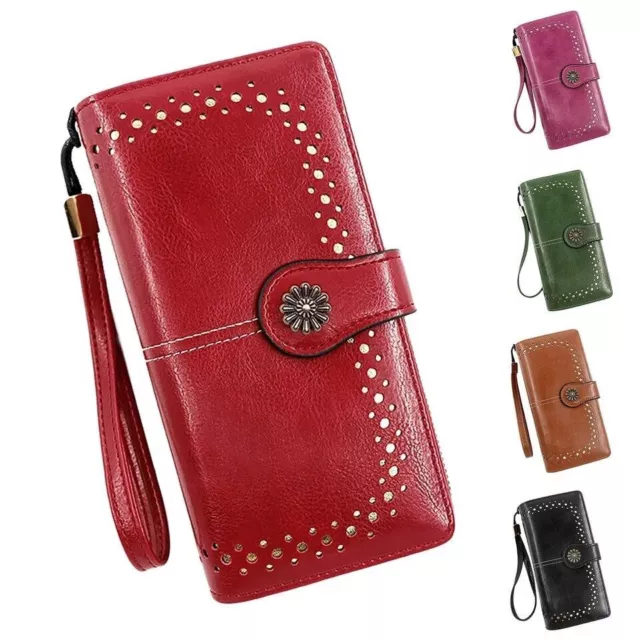 Ladies Large Capacity Leather Wallet Long Purse Phone Card Holder Case Clutch UK