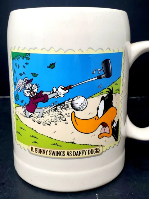 Bugs Bunny & Daffy Duck's Golf Stein Mug Vtg 1997 WB Studio Store 19th Hole