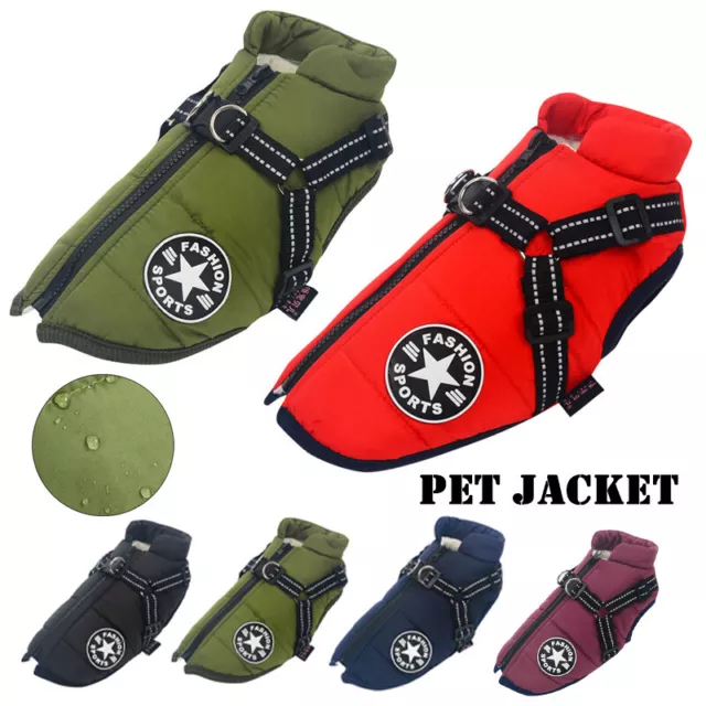 Autumn Winter Warm Pet Vest Pet Puppy Dog Cat Padded Coat Harness Zip Jacket