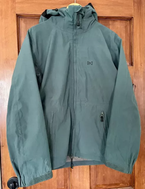 Burton AK 2L Gore-Tex Snowboard Ski Jacket Matte Green Mens Size Small EUC