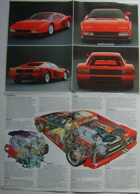 Ferrari Testarossa 1984-5 Original UK Multilingual Foldout Sales Brochure 326/84