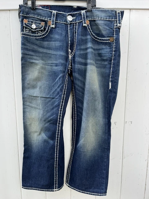 True Religion jeans mens 38 Ricky Super T Blue Thick Stitch True Religion jeans mens 38 Ricky Super T Blue Thick Stitch