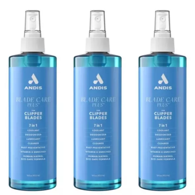 3x Andis Blade Care Plus Spray For Clipper Blades - 7 in 1 Formula