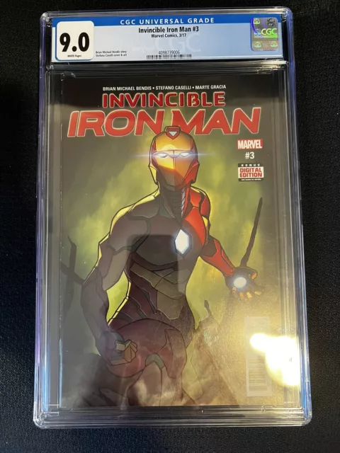 Invincible Iron Man #3 CGC 9.0 - 1st Ironheart Armor - Caselli Cover - 2017
