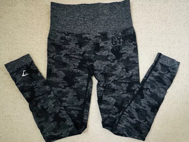 GYMSHARK ADAPT CAMO Seamless Leggings Black XS £30.00 - PicClick UK