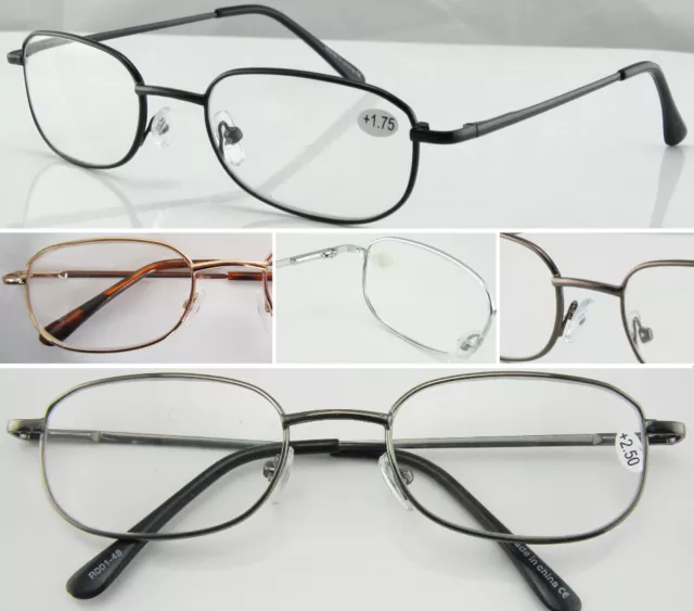 R48 Unisex Metal Frame Reading Glasses/Spring Hinges/Classic Style/Good Value **