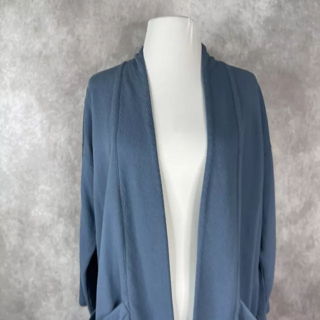 Eileen Fisher Soft Spun Organic Cotton Textured Knit Shawl Collar Cardigan 2