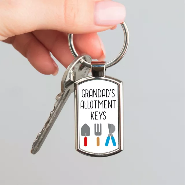 Personalised Allotment Keys Metal Keyring Keepsake Fathers Day Gift Dad Grandad