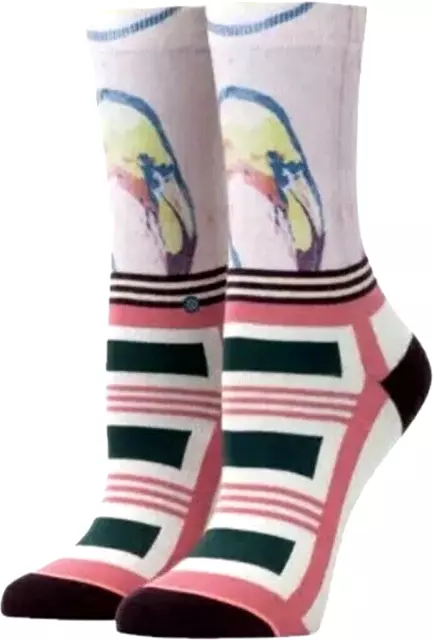 Stance Kids Multicolor Crew Cotton Stripe Furamingo Girls Casual Socks Sz M 11-1