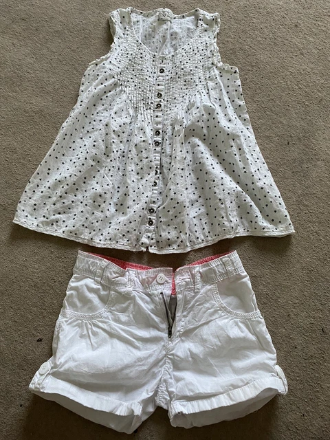 Girls summer Bundle Top/shirt and shorts age 9-11 y.o. Next White New&Pre-worn
