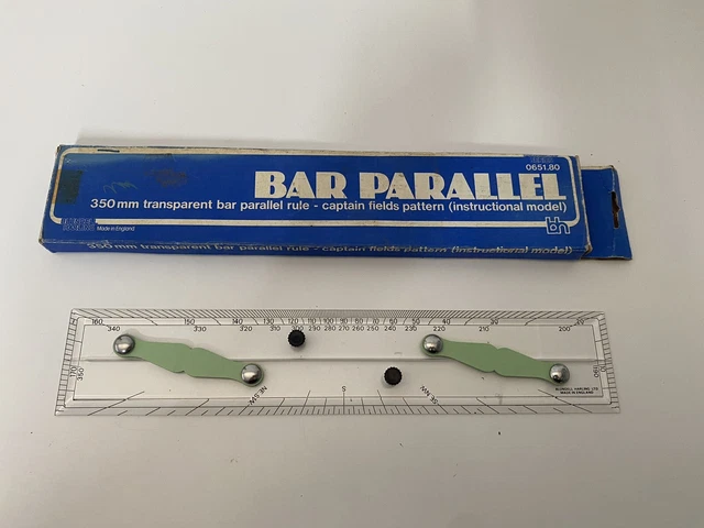 Parallel Bar Ruler Transparent VINTAGE BLUNDELL HARLING Bar Parallel 400mm Transparent Acrylic Rule £ ...