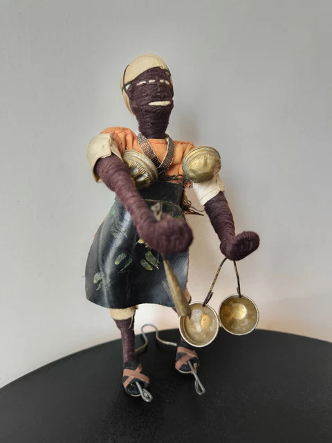Jouet En Bois Automate Africain Ancien – À Tirer – Très Bon état Vintage