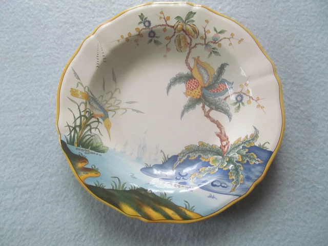ASSIETTE CREUSE en faience de GIEN décor CARAIBES EUR 16,00 - PicClick FR