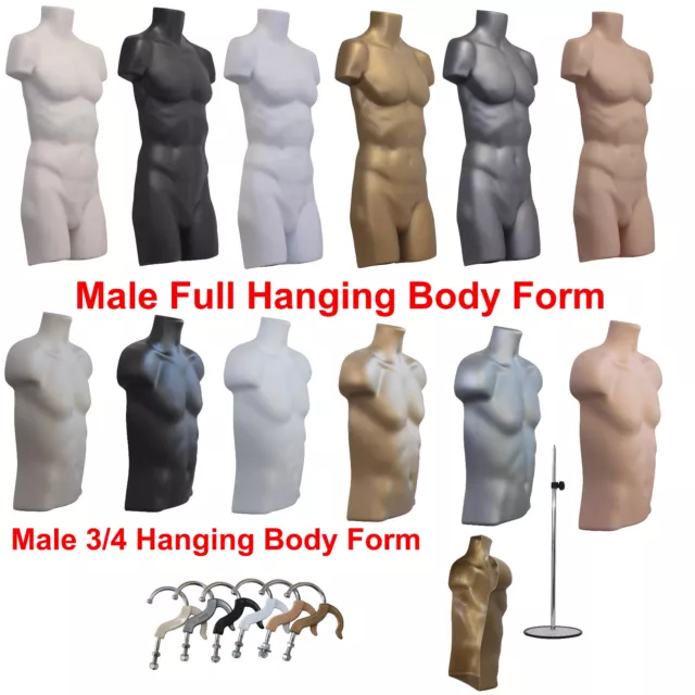 ❤ A1 Male Hanging Body Form Plastic Mannequin Torso Bust Shop Retail Display ❤