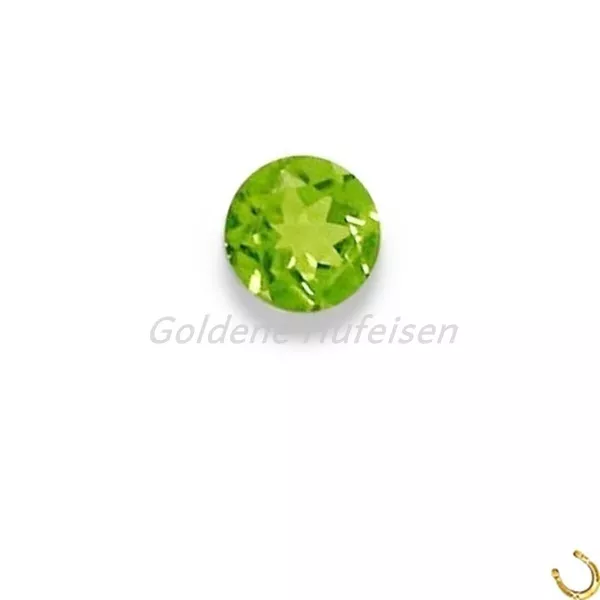 1 x Peridot Rund 3 mm Facettiert / Top Apfelgrün / aus Pakistan