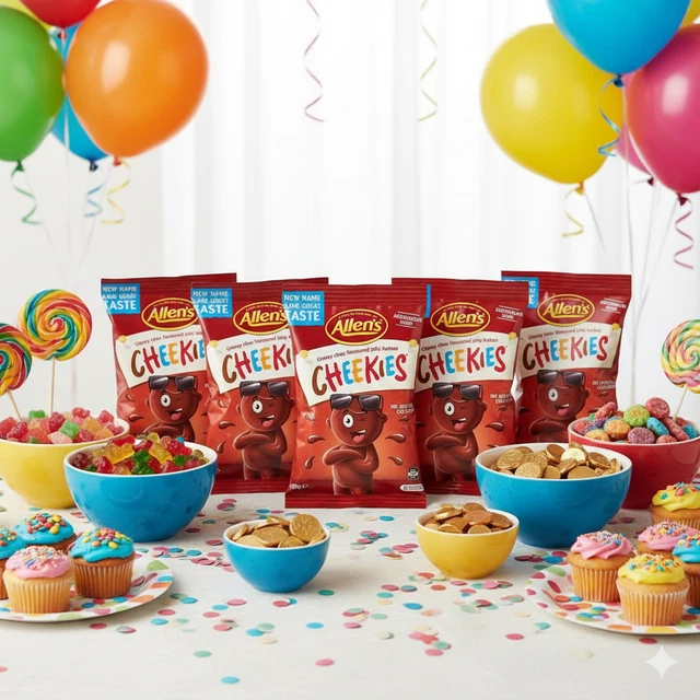 ALLEN’S CHEEKIES PEG Bag 190g x 12 Pack Bubble Gum Flavour Bulk Candy ...