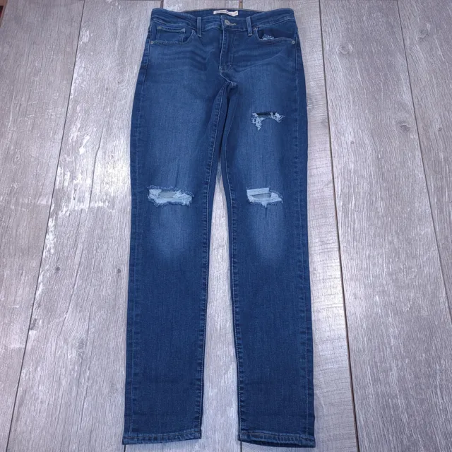 Levis Premium 721 Jeans Womens 29x30 Blue Denim High Rise Skinny Stretch Pants