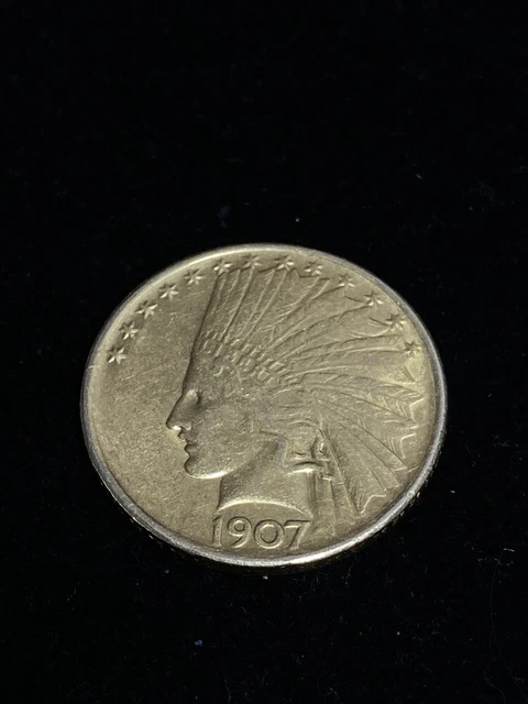 1907 US Indian Head Half Eagle Gold $10 Coin
