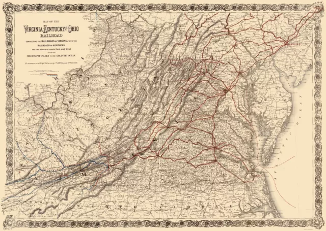 Virginia Kentucky and Ohio Railroad - Colton 1881 - 23.00 x 32.35