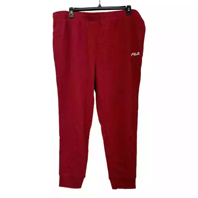 NWT Sz XXL Men’s Fila Logo Moby Jogger. Red . Drawstring/Elastic Waist. Pockets