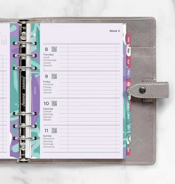 FILOFAX FLORAL REFILL 2026 A5 size Diary Week on Two Pages Illustrated ...
