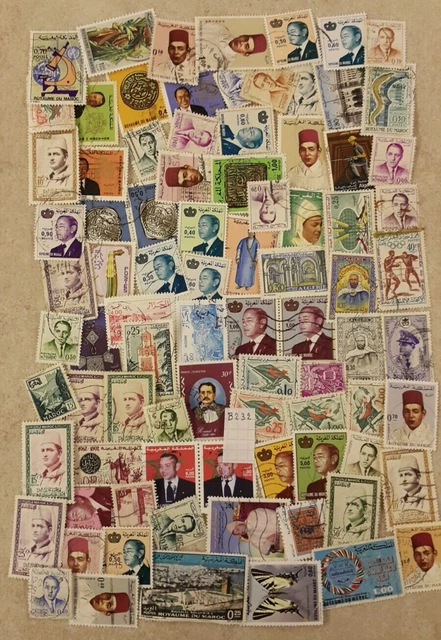 B232 Maroc lot de timbres oblitérés en vrac Voir photo pour plus de détails