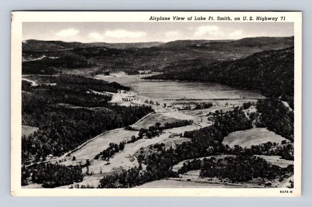 Fort Smith AR-Arkansas, Aerial View Lake Fort Smith, Vintage Postcard
