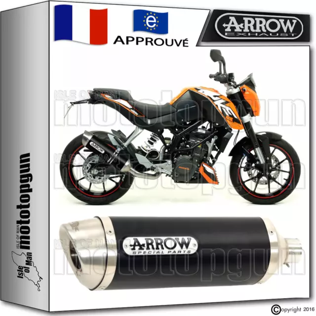 Arrow Pot D'echappement Thunder Aluminium Dark Hom Ktm Duke 125 2011 11 2012 12