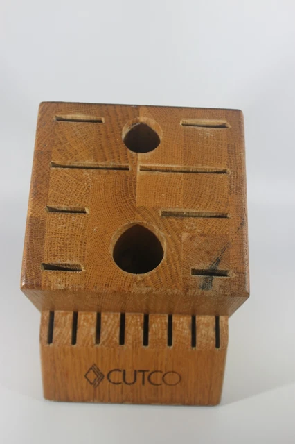 Cutco 1748 Homemaker 18 Slot Knife Block 8 Steak Slots Honey Oak Wood