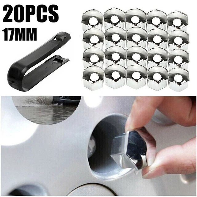 17mm Chrome Car Hub Screw Cover Auto Wheel Nut Caps Bolt Rims Accessories Silver