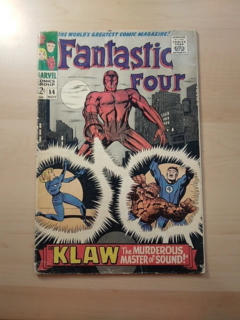 Fantastic Four #56 (Marvel 1966) 2Nd. Appearance Klaw -Low Grade Jack Kirby