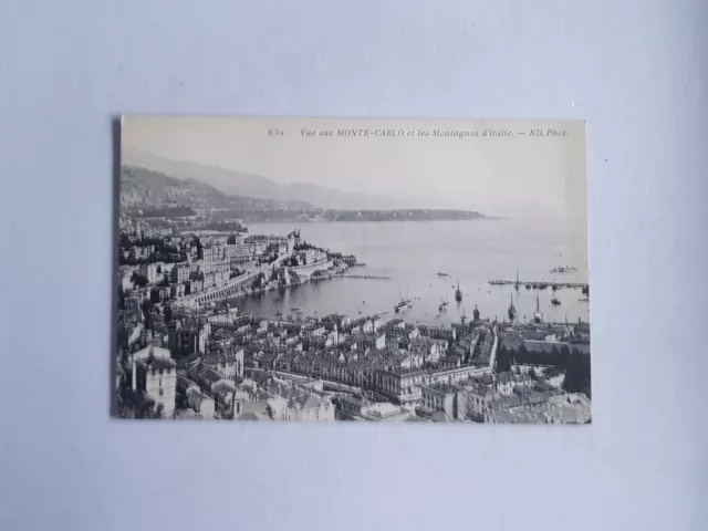 CPA 630. Vue sur monte carlo et les montagnes d'italie, monaco