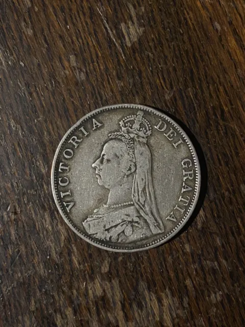 Great Britain Victoria 1889 Silver Double Florin Coin