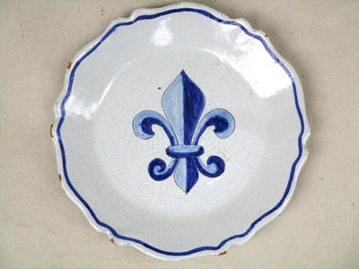 Assiette faïence Quimper HB  décor fleur de lys   Ø 18,2 cm 