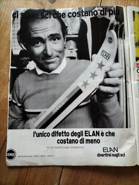 advertising Pubblicità d'epoca 1973 sci Elan Colmar 23 x 30 cm vintage