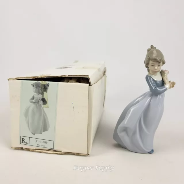 Lladro Nao 1089 Windy Afternoon Mis Flores Brillo W/ Box