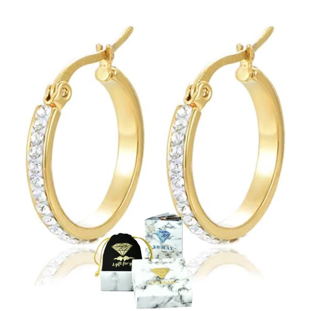 9ct Yellow Gold Round Hoop Earrings 19mm main image 0
