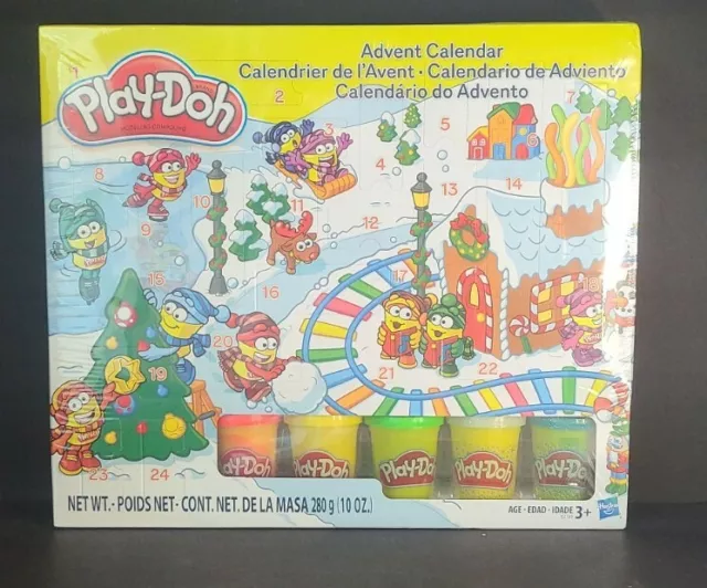 New Play-Doh Advent Calendar 24 Gifts Included Rollers Molds Shape Cutters Clay