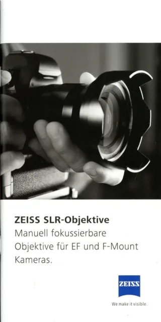 Zeiss Prospectus 2014 6/14 D SLR Lenses EF and F-Mount Brochure Brochyr