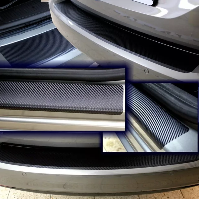 Für Hyundai KONA SparSet Ladekantenschutz Einstiegsleisten Lackschutzfolie Carbo