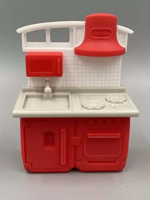 Little Tikes Dollhouse Sized Red Kitchen Sink Stove Combo Replacement 2