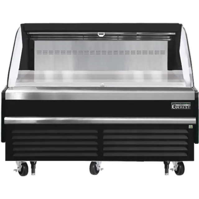 Everest EOMH-72-B-35-S 73" Horizontal Open Air Merchandiser in Black, Deck On...