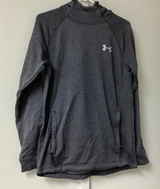 UNDER ARMOUR HOODIE Camo Logo Size Small Long Sleeve Dark Gray Cold ...
