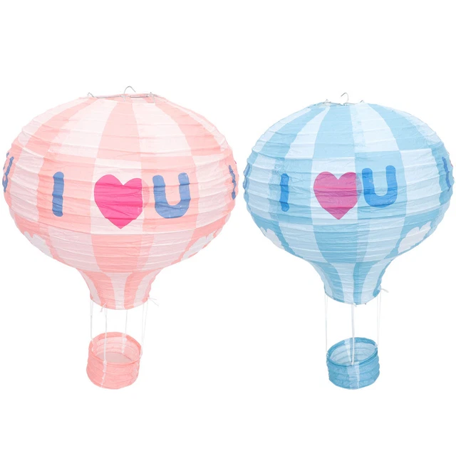 2 piezas linternas esféricas lámparas amor linterna de papel decoraciones de globo globo aerostático