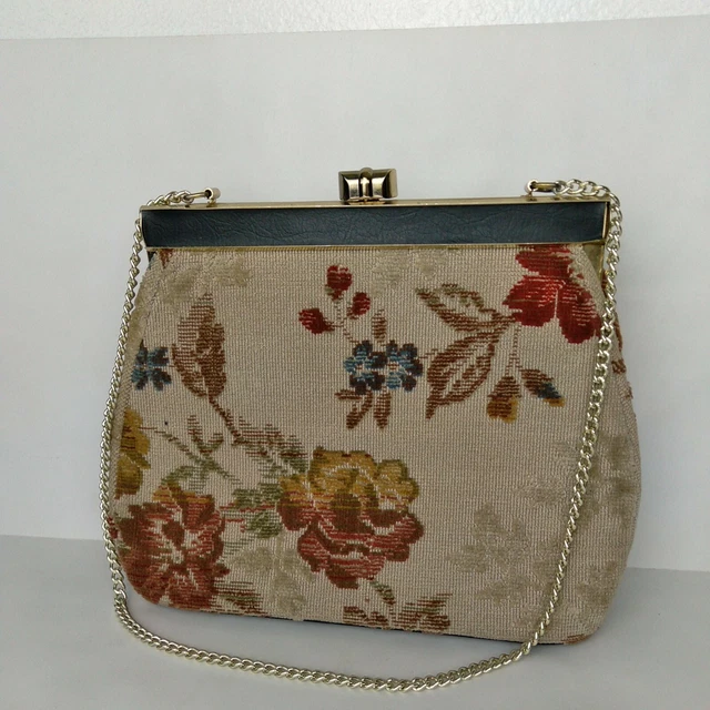 Vintage JR Tapestry Bag Chain Handle Purse