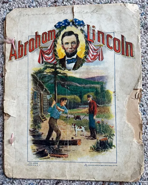 1918 Softcover Childrens Book-Abraham Lincoln-Nice Color Illustrations